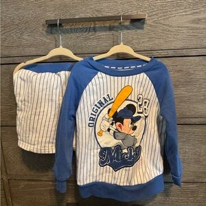 Disney Blue and White Mickey Mouse Sweatshirt Set